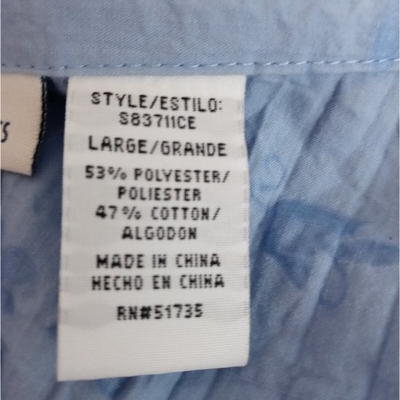 City Elements by Lee Women's Sheer Rouched Blouse With Floral Designs Size Large - Picture 6 of 7